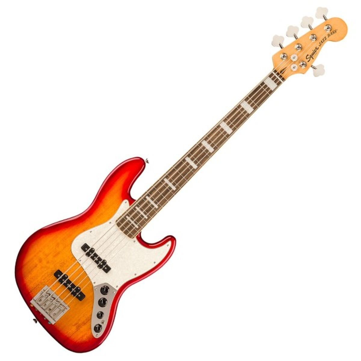 Squier Classic Vibe Active '70s Jazz Bass V, Laurel Fingerboard, White Pearloid Pickguard, Sienna Sunburst