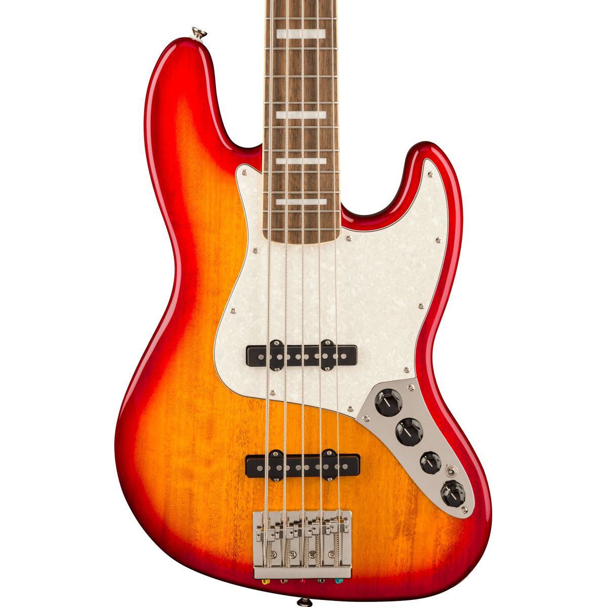 Squier Classic Vibe Active '70s Jazz Bass V, Laurel Fingerboard, White Pearloid Pickguard, Sienna Sunburst