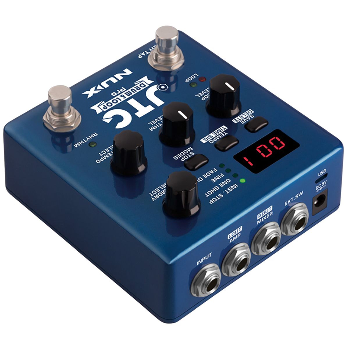NUX JTC Drum+Loop PRO Dual Pedal | With 2 FREE Pedal Toppers
