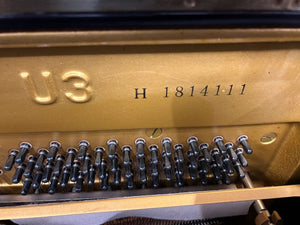 RECONDITIONED AS NEW Yamaha U3 Upright Piano; Polished Ebony: Serial No: H1814111