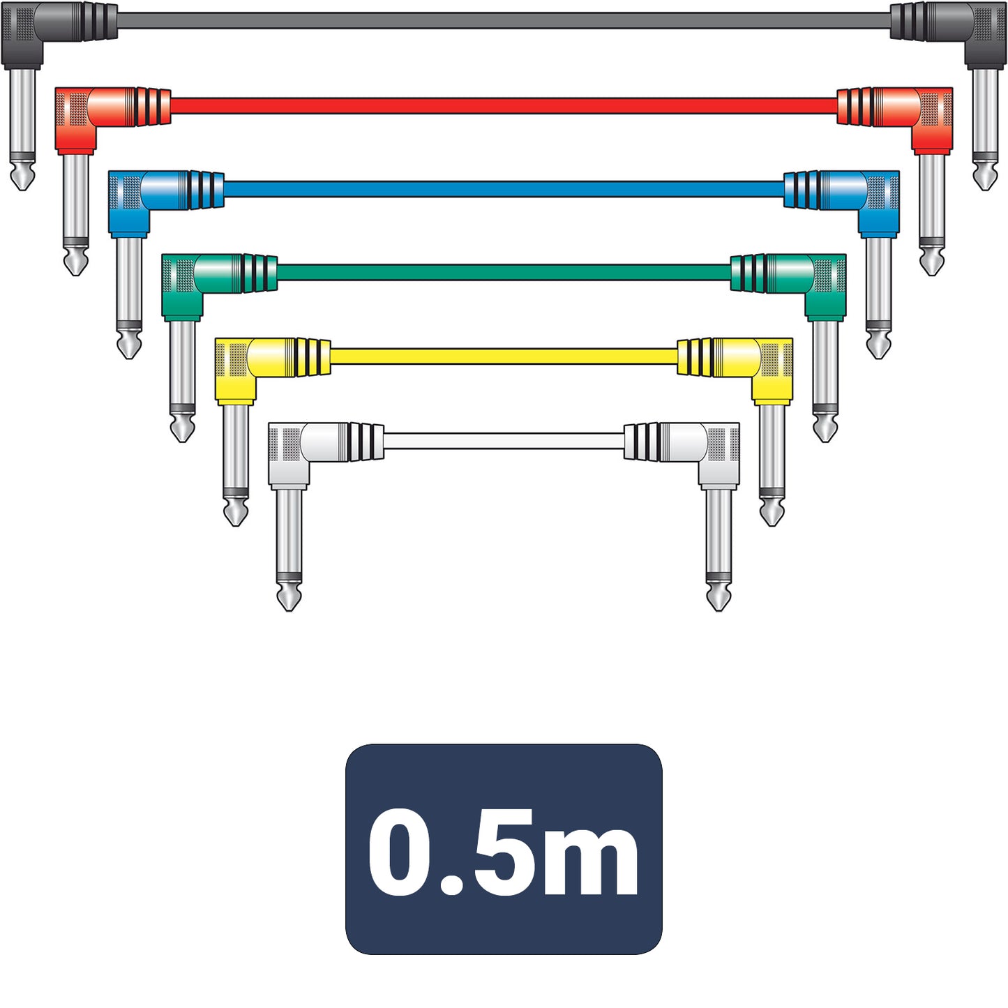 Classic Audio Patch Lead Set Multicolour 6 pcs 0.5m
