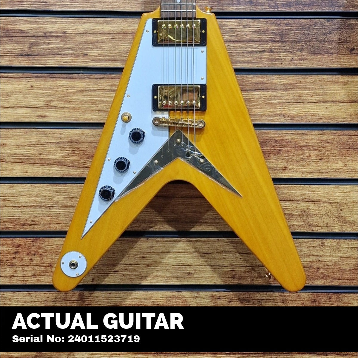 Epiphone 1958 Korina Flying V (White Pickguard; Incl. Hard Case); Aged Natural (Left Handed)