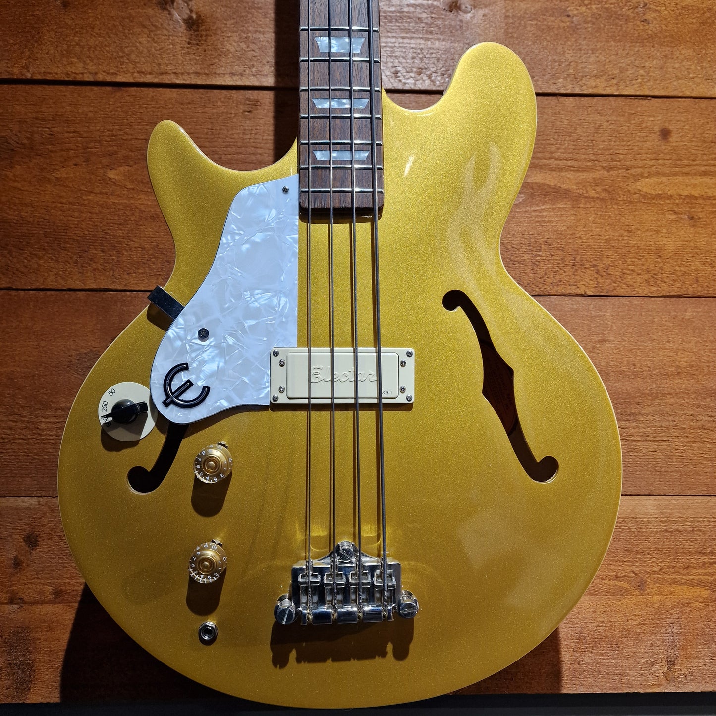 Epiphone Jack Casady Bass Left Handed; Metallic Gold: Serial No: 20021526990 | Second Hand