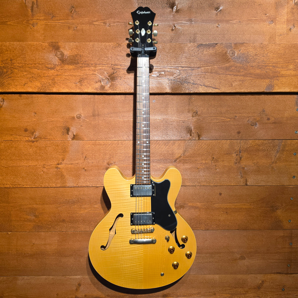 Epiphone Dot Deluxe Electric Guitar; Natural Maple Flame: Serial No: I02033222 | Second Hand