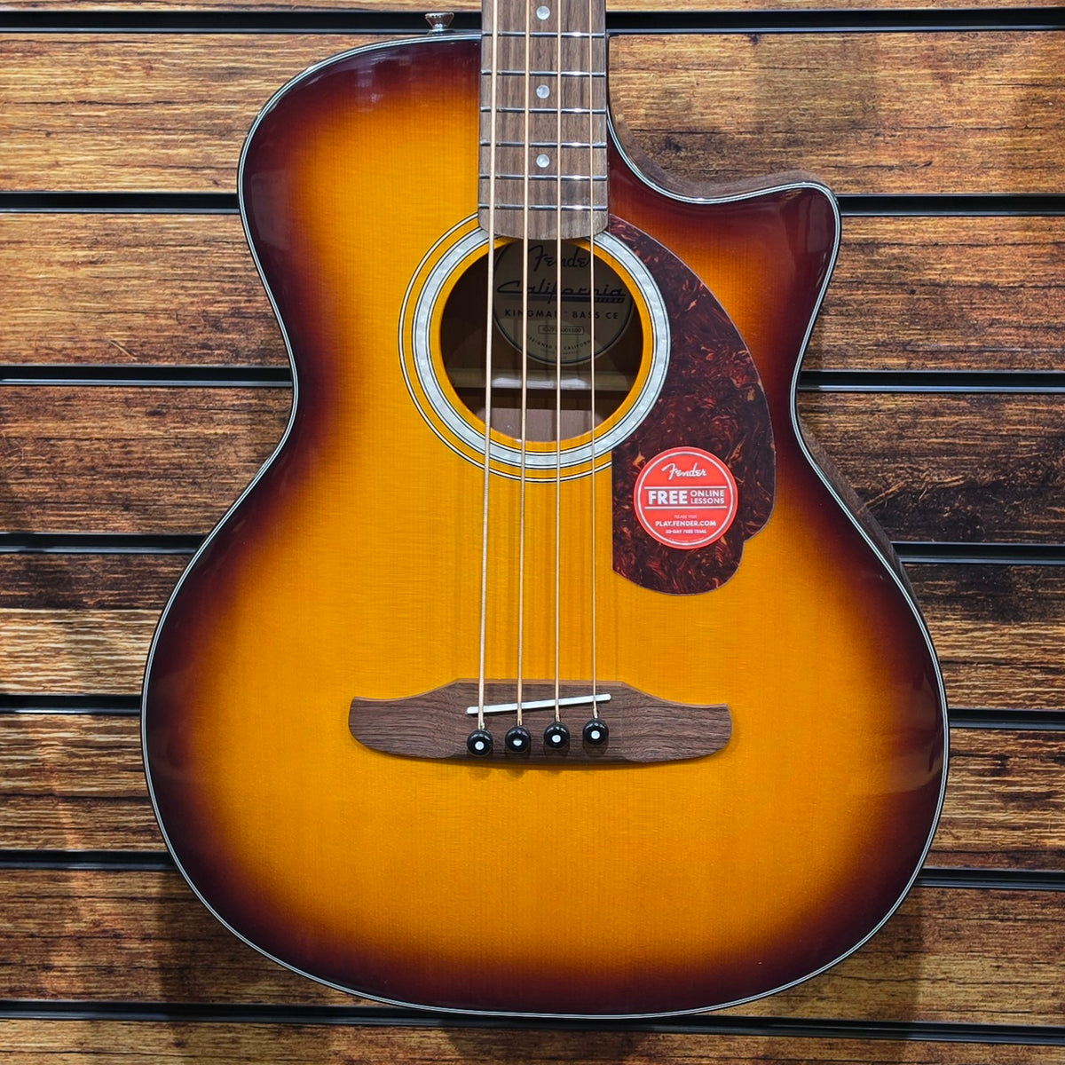 Fender California Deluxe Kingman Electro Acoustic Bass; Honey Sunburst