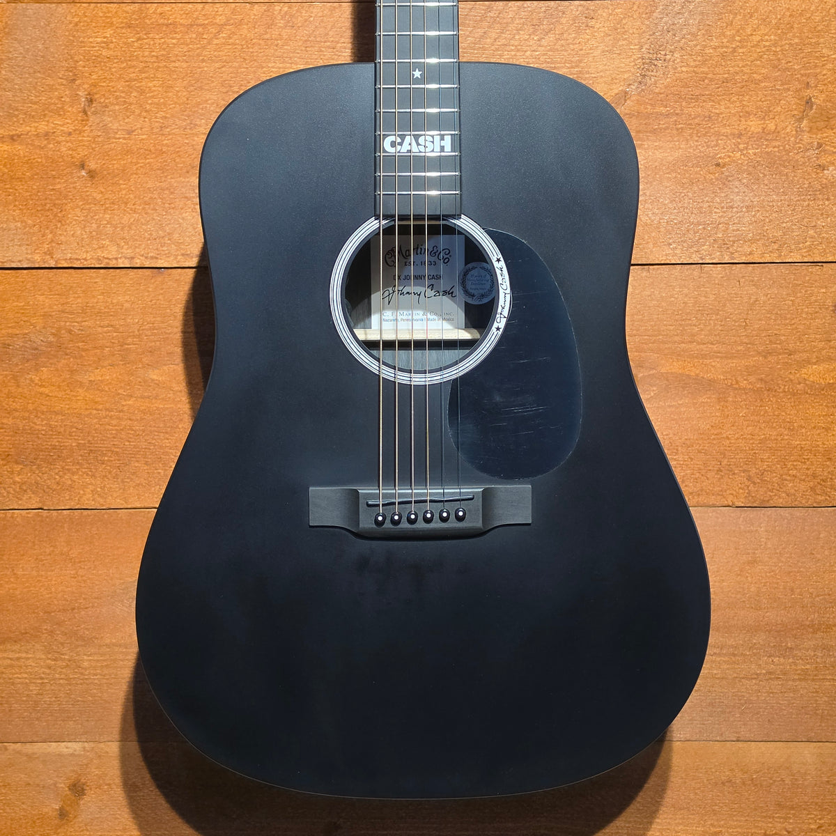 Martin DX Johnny Cash Black Acoustic Guitar: Serial No: 2911618 | Second Hand