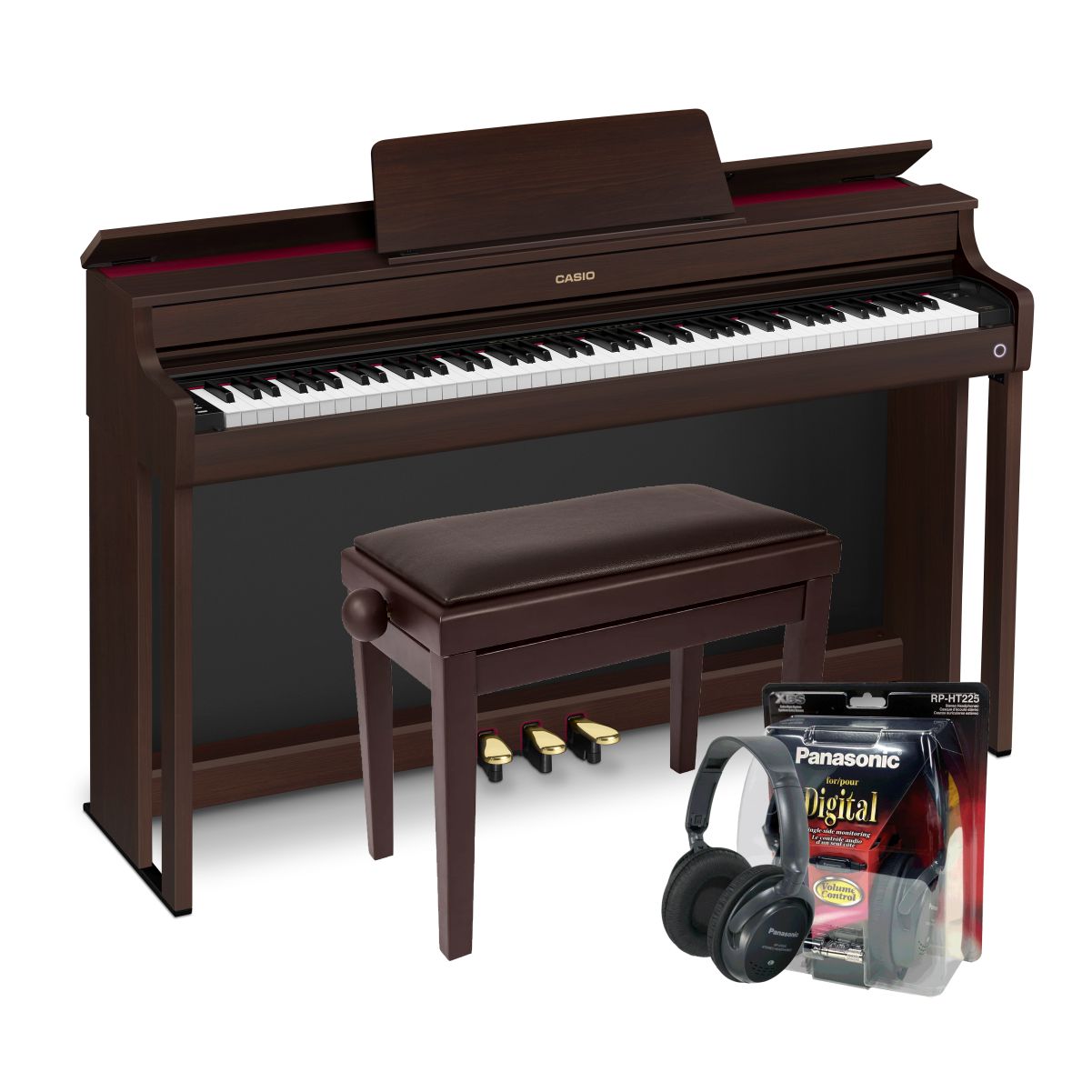 Casio AP300 Digital Piano Value Package; Brown