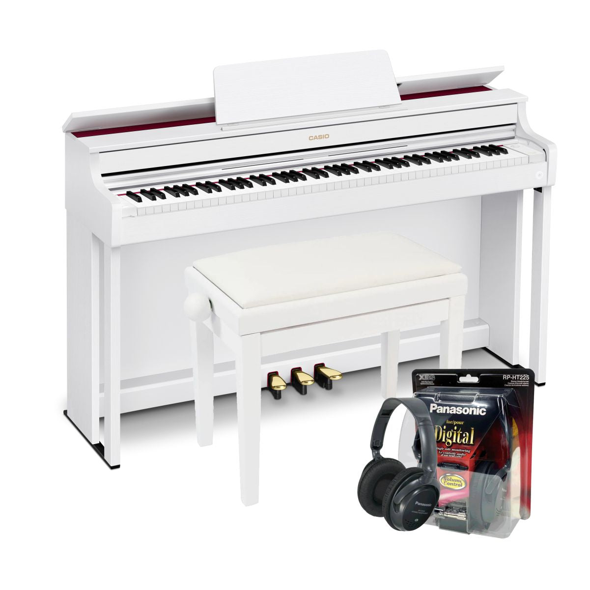 Casio AP300 Digital Piano Value Package; White