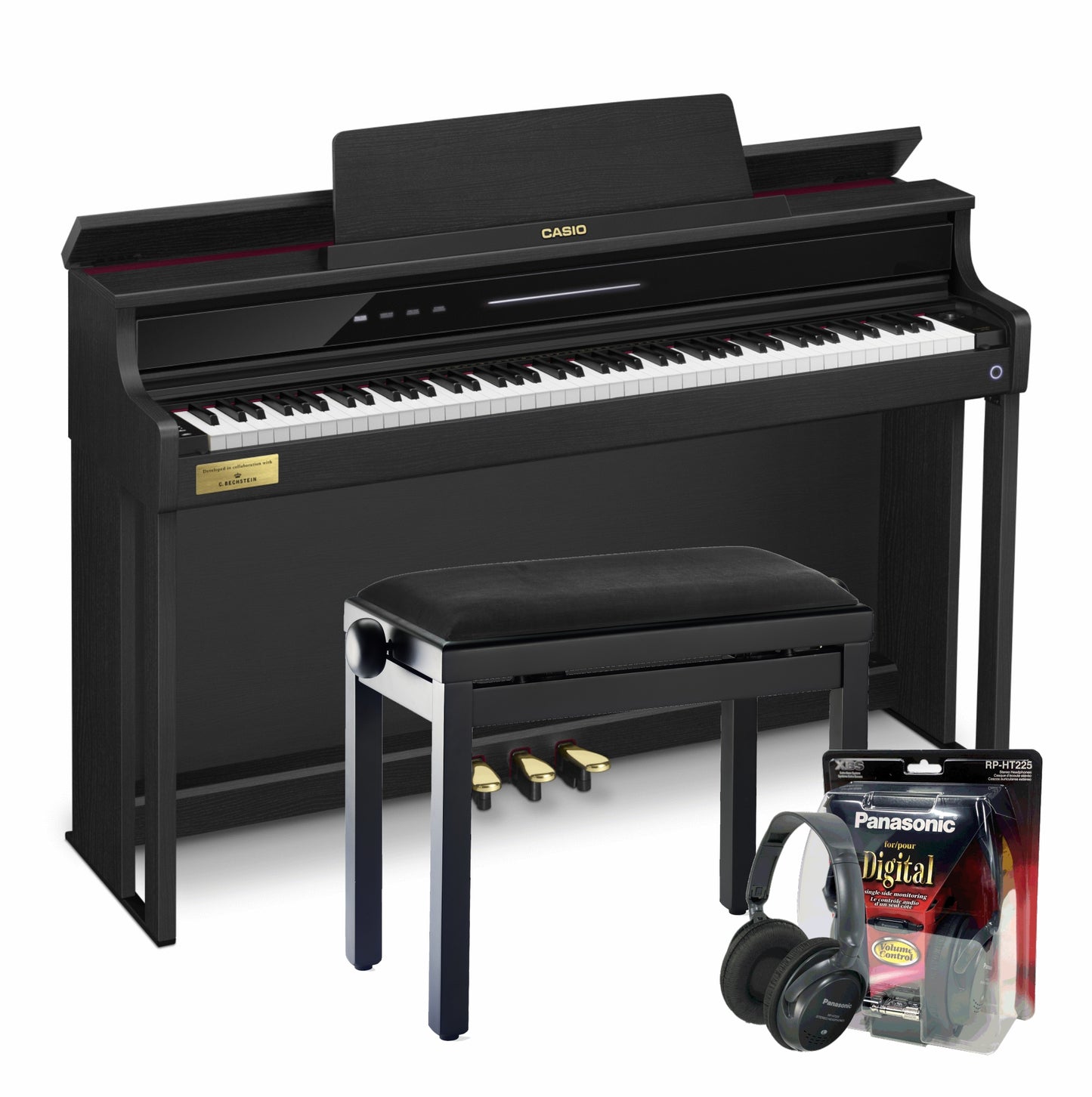 Casio AP750 Digital Piano Value Package; Black