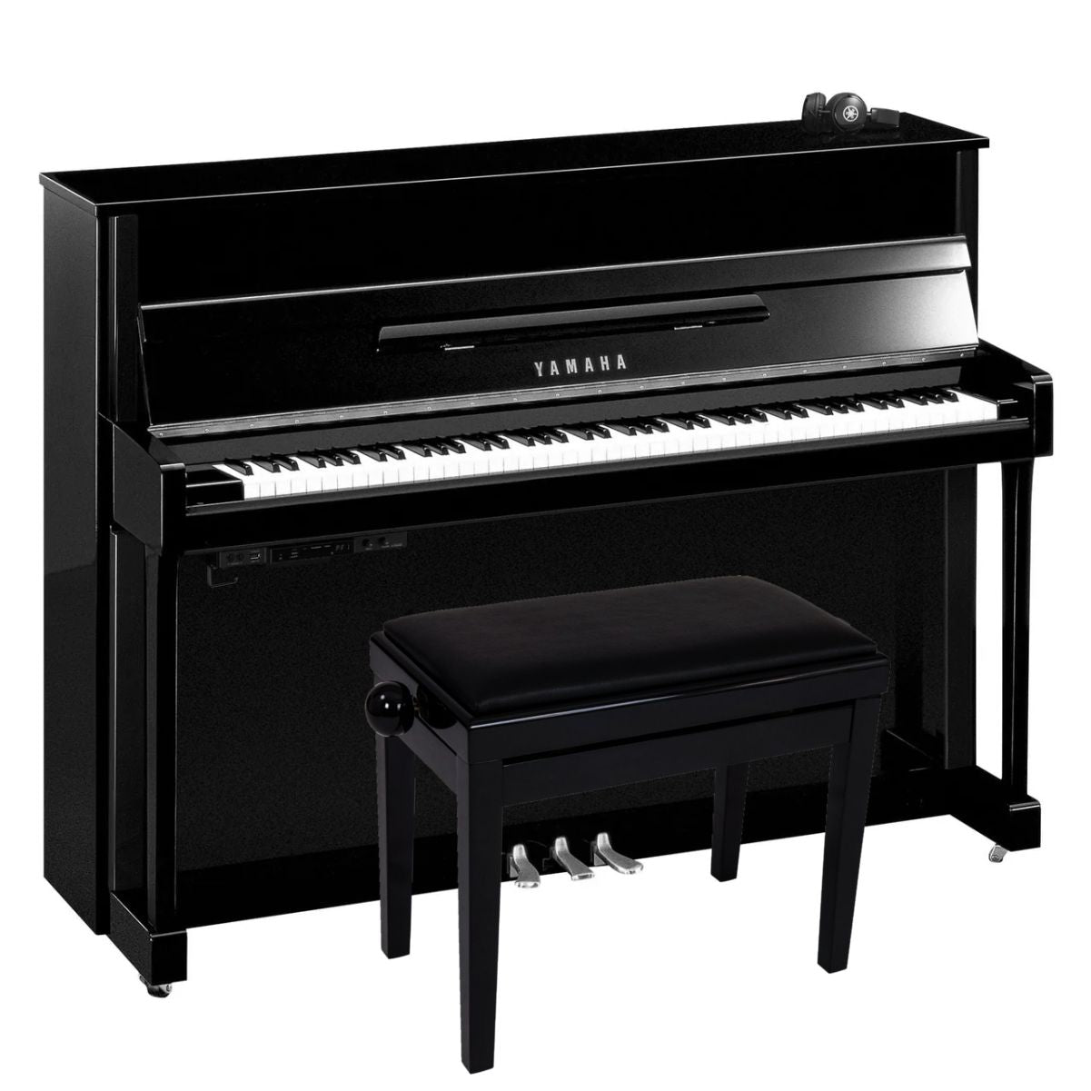 Yamaha B2 TC3 TransAcoustic Upright Piano; Polished Ebony & Chrome