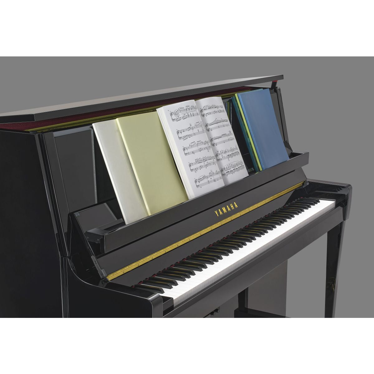Yamaha B30 TC3 TransAcoustic Upright Piano; Polished White & Chrome Fittings