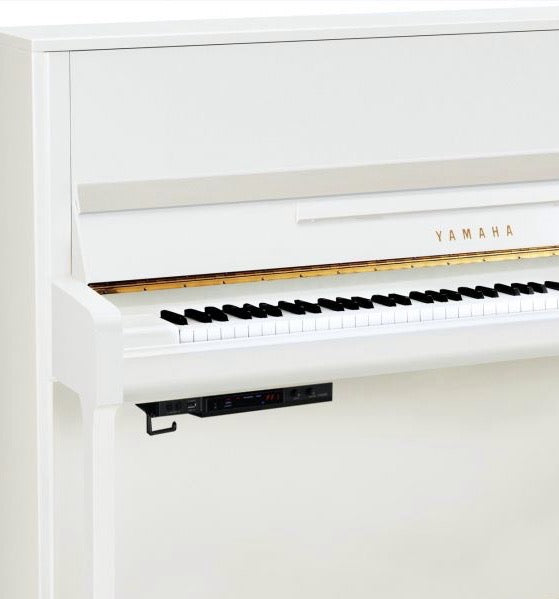 Yamaha B3 SC3 Silent Upright Piano; Polished White