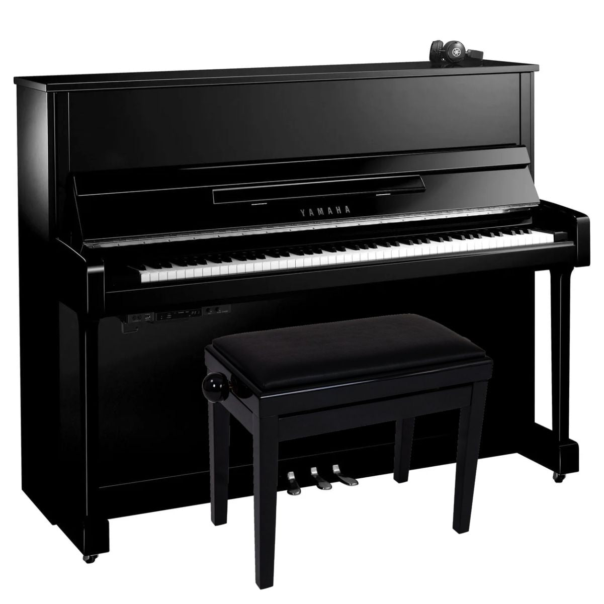 Yamaha B3 TC3 TransAcoustic Upright Piano; Polished Ebony & Chrome | £500 Cashback Offer