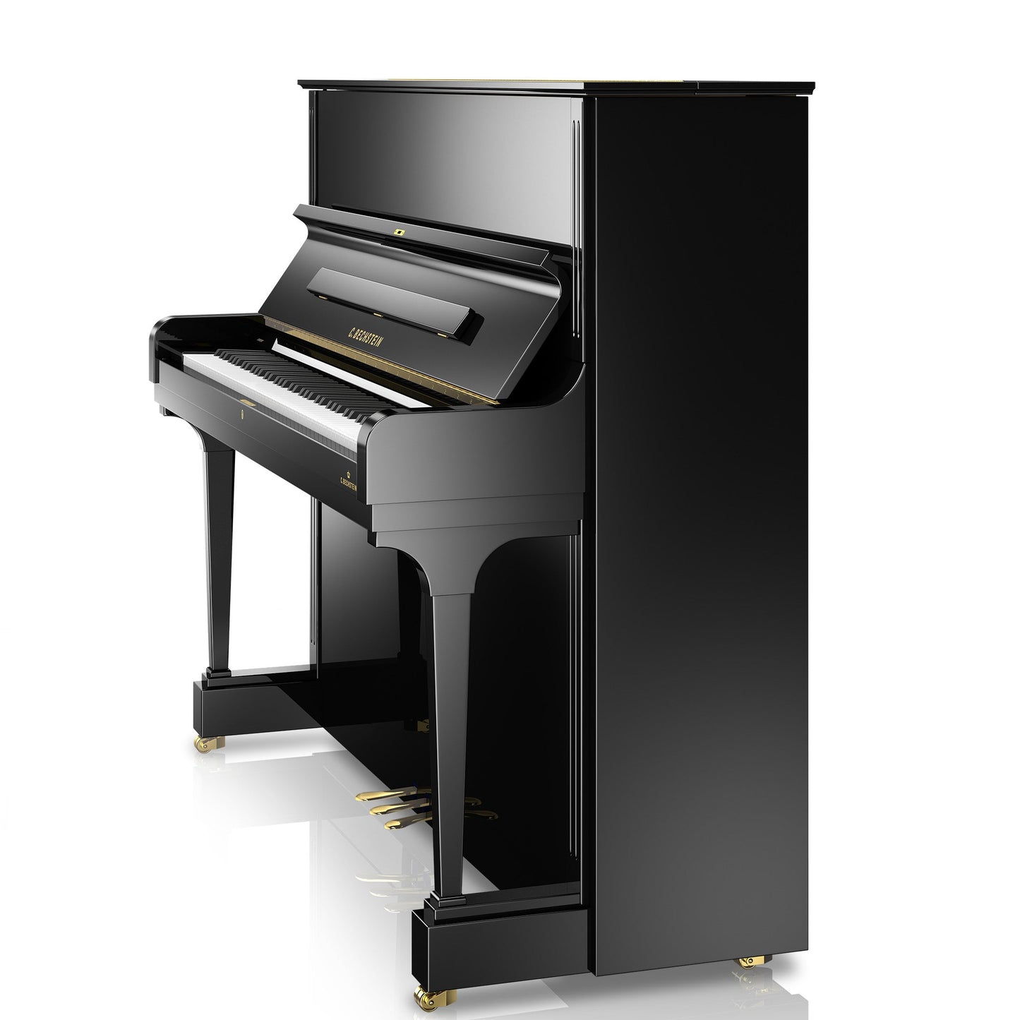 C. Bechstein Concert C6 Upright Piano in Polished Ebony with Vario Duet Silent System