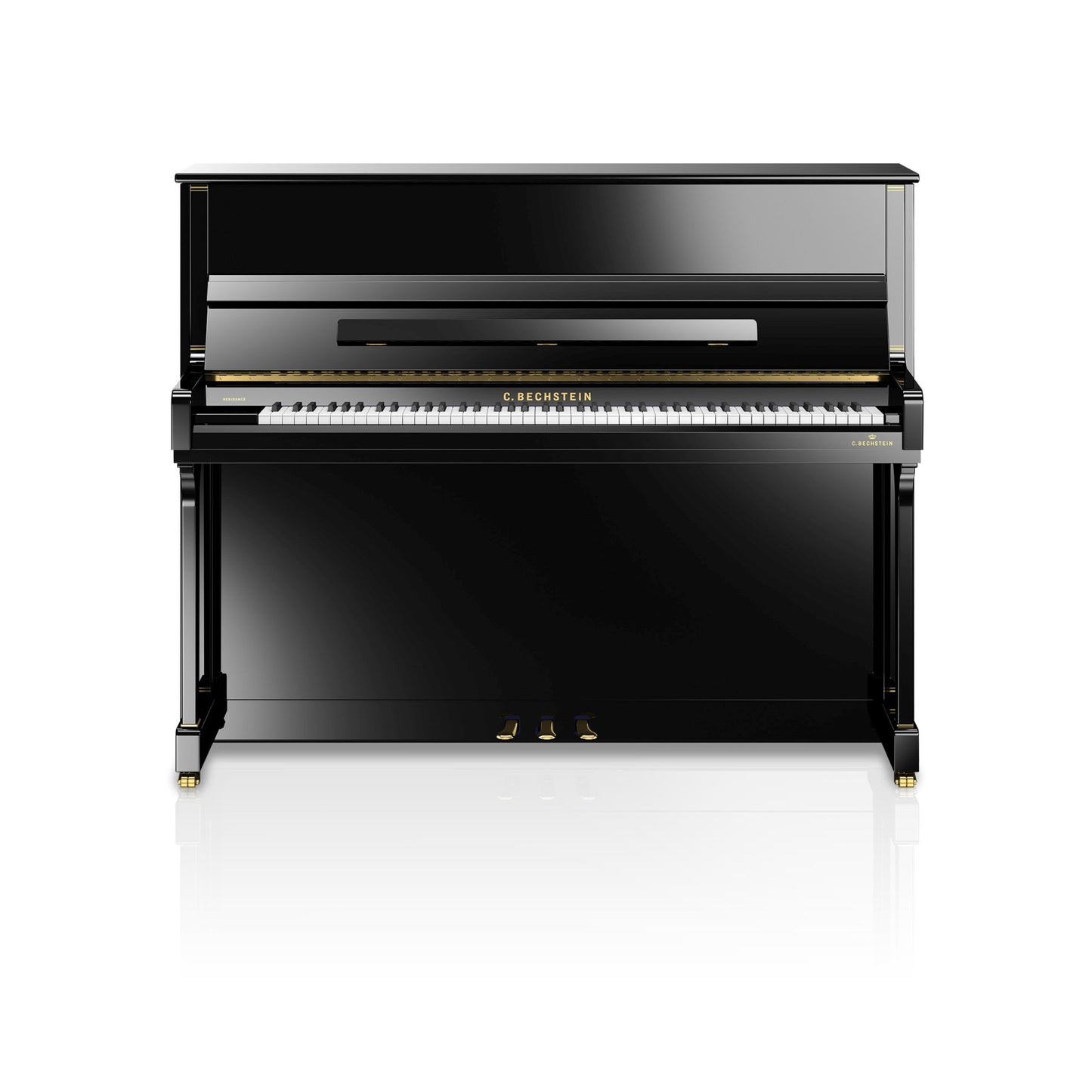 C. Bechstein Residence R4 Contur Upright Piano in Polished Ebony