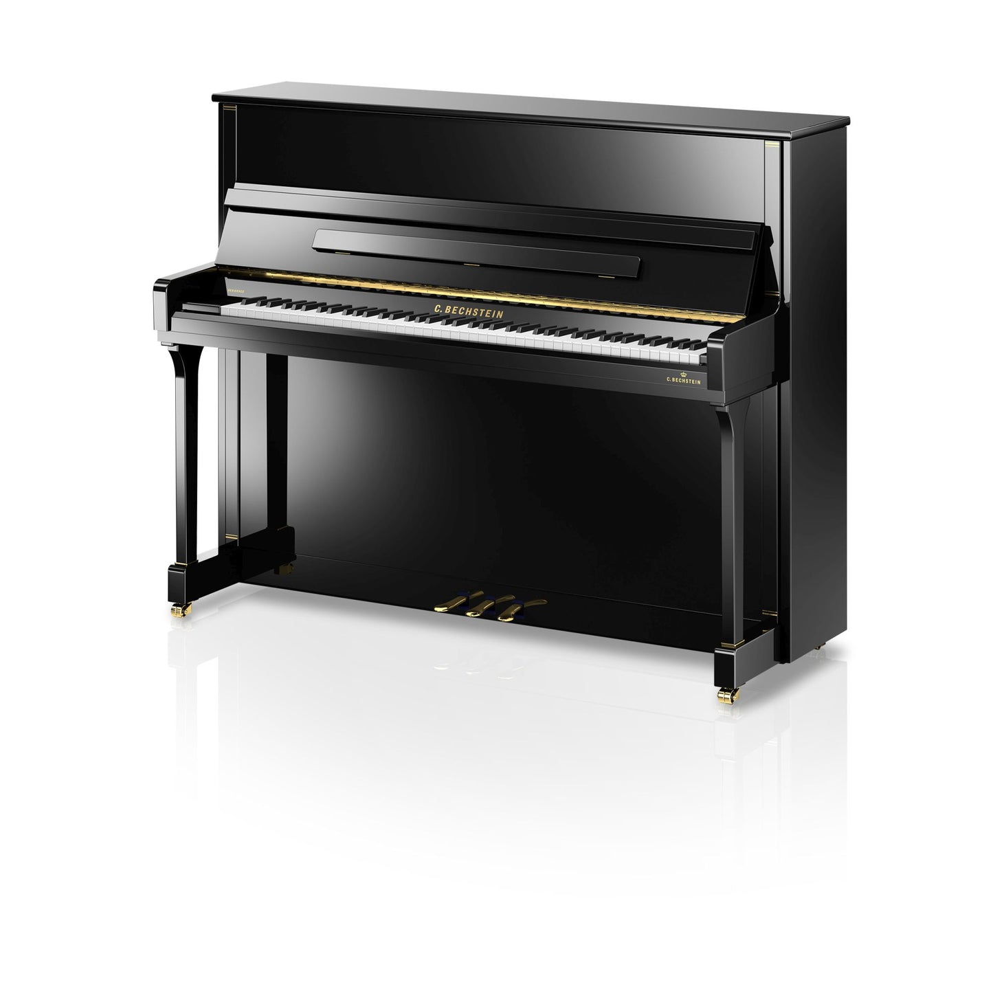 C. Bechstein Residence R4 Contur Upright Piano in Polished Ebony