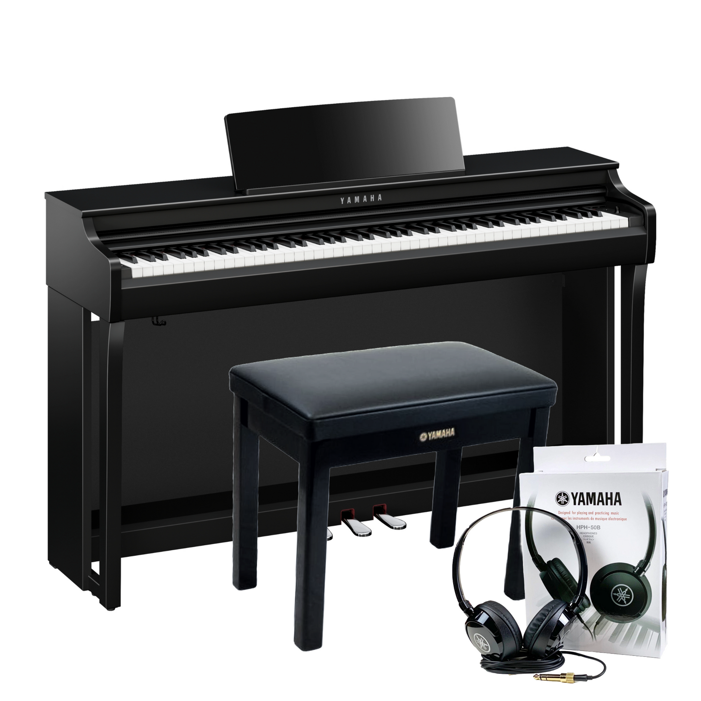 Yamaha CLP825PE Polished Ebony Branded Package