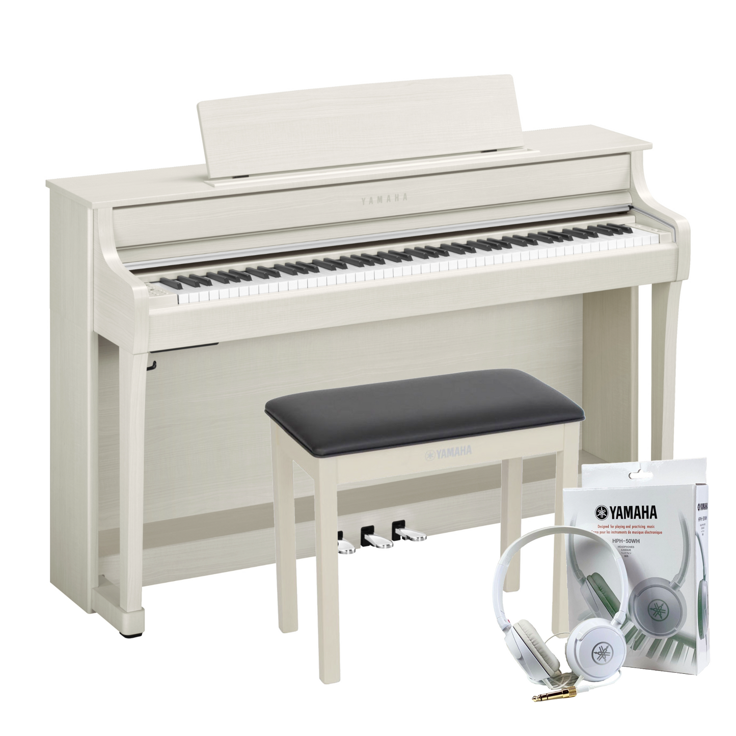 Yamaha CLP845WB White Birch Branded Accessories Package