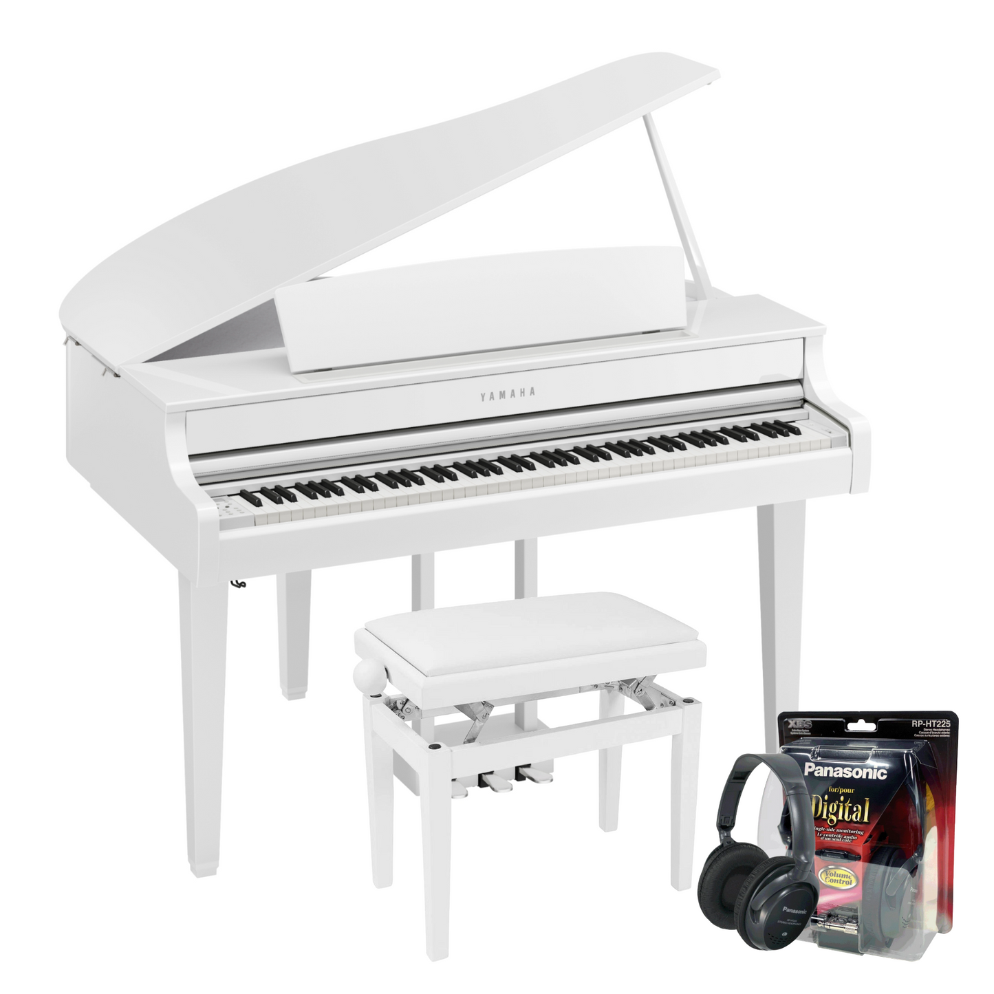 Yamaha CLP865GP Polished White Digital Piano Value Package