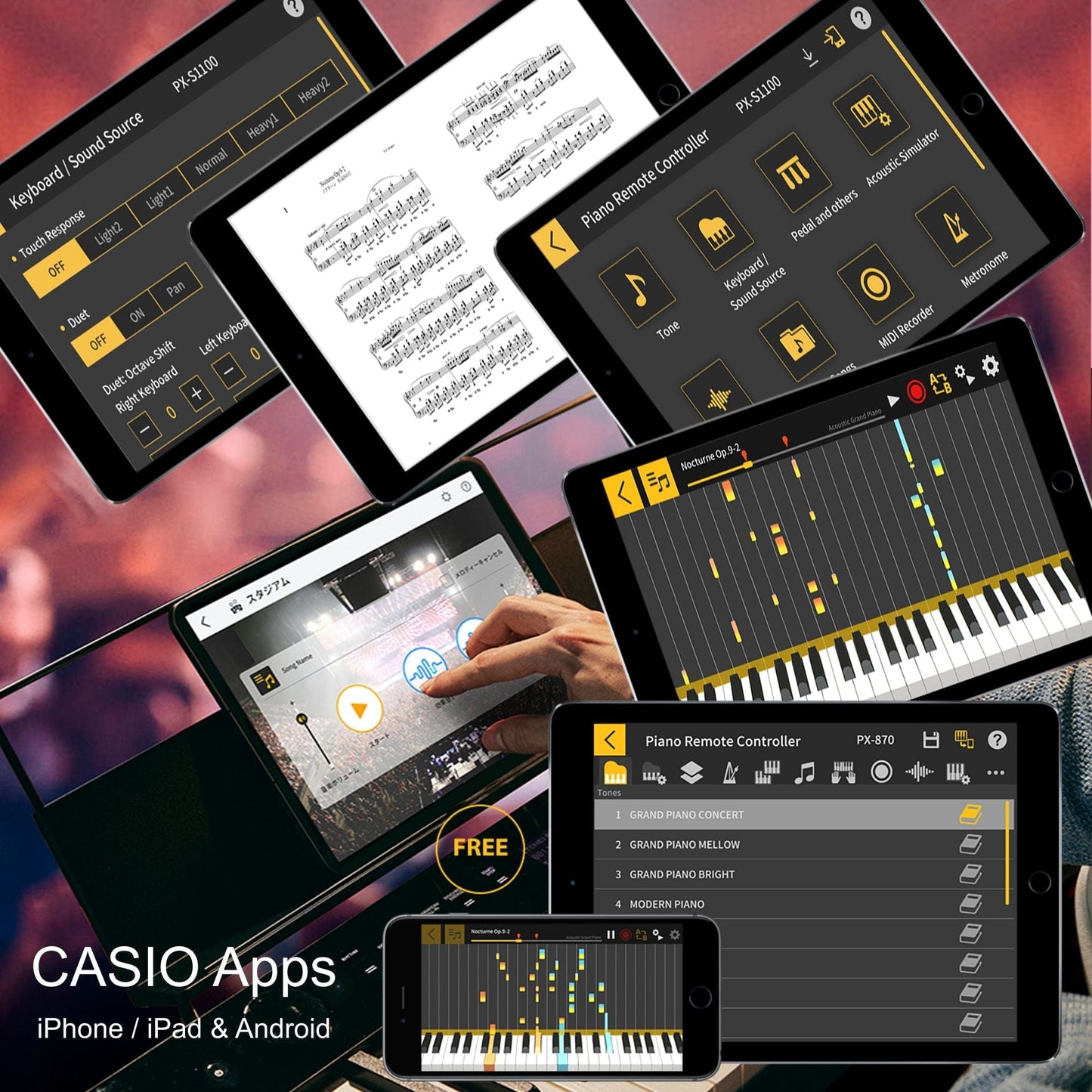 Casio PX-S1100 Digital Piano; Black with FREE SP34 Triple Pedal