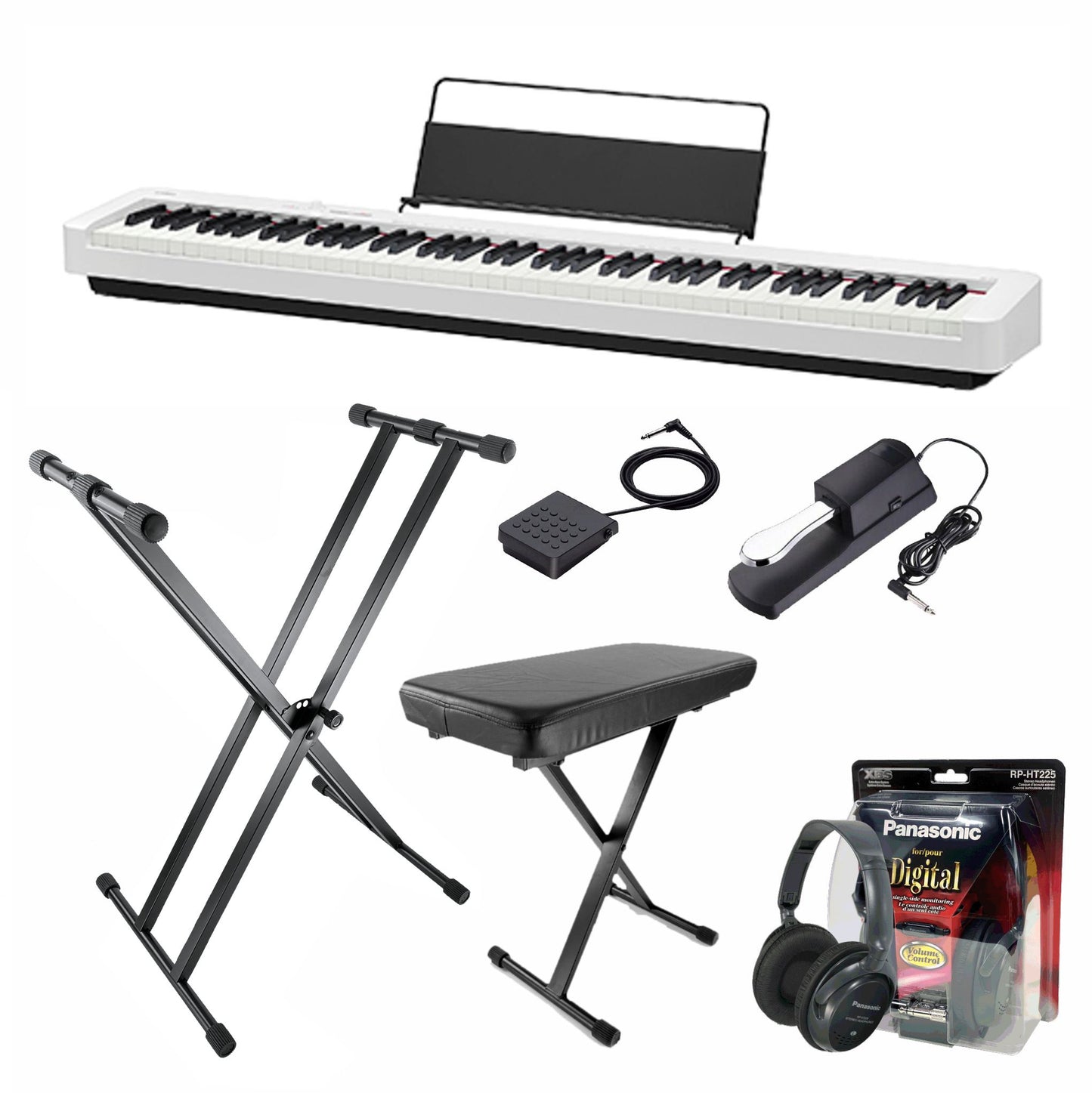 Casio CDP-S110 Digital Piano Upgraded Package; White