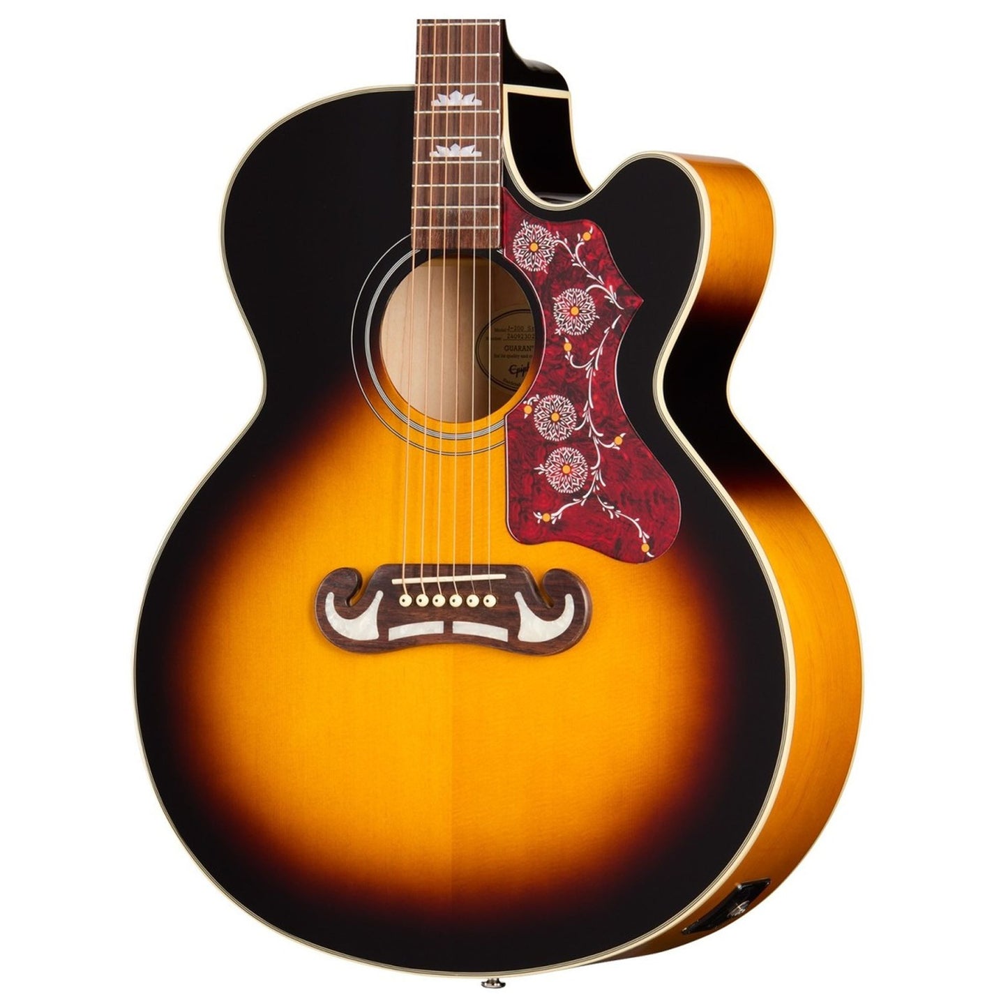 Epiphone J-200 Studio EC Electro Acoustic Guitar; Vintage Sunburst