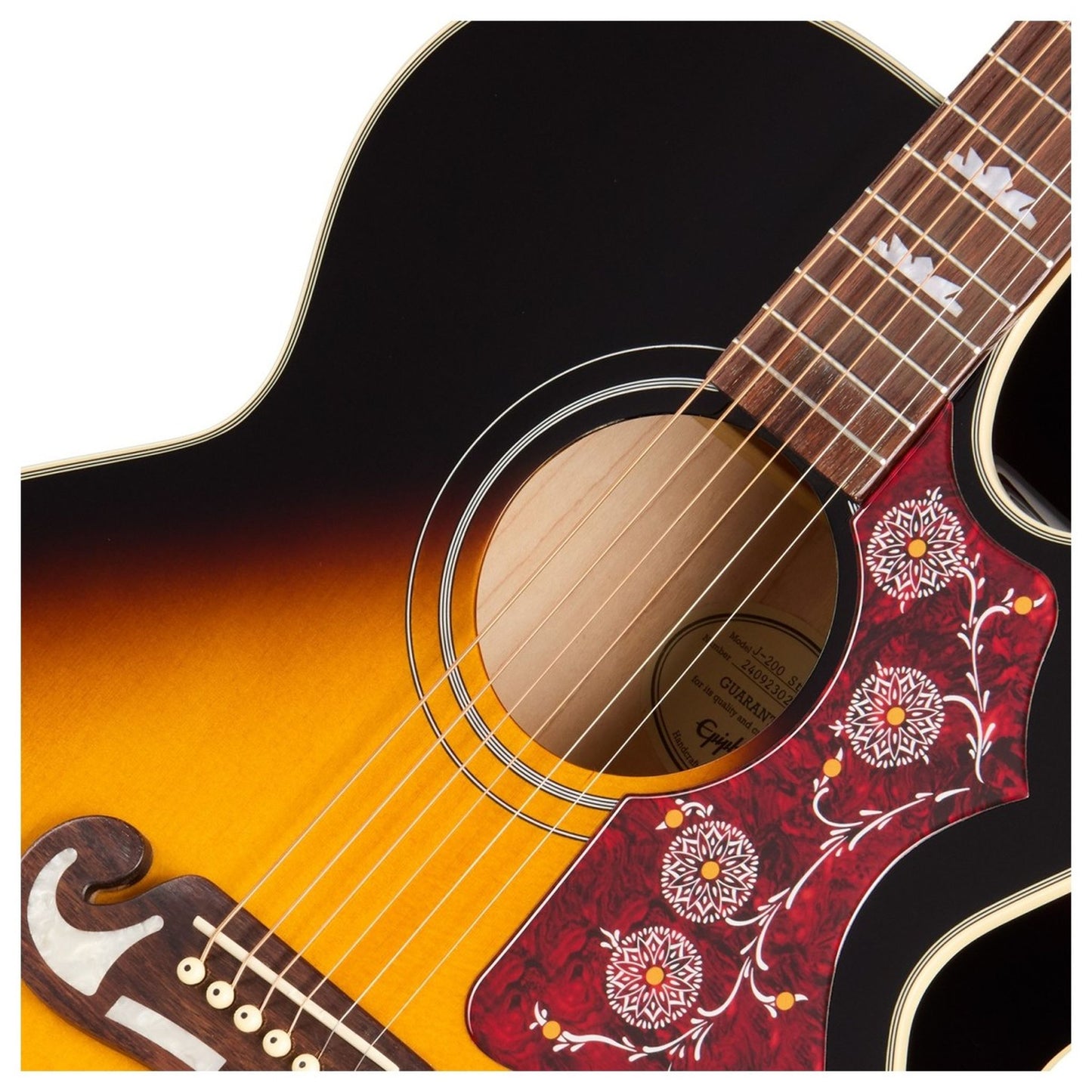 Epiphone J-200 Studio EC Electro Acoustic Guitar; Vintage Sunburst