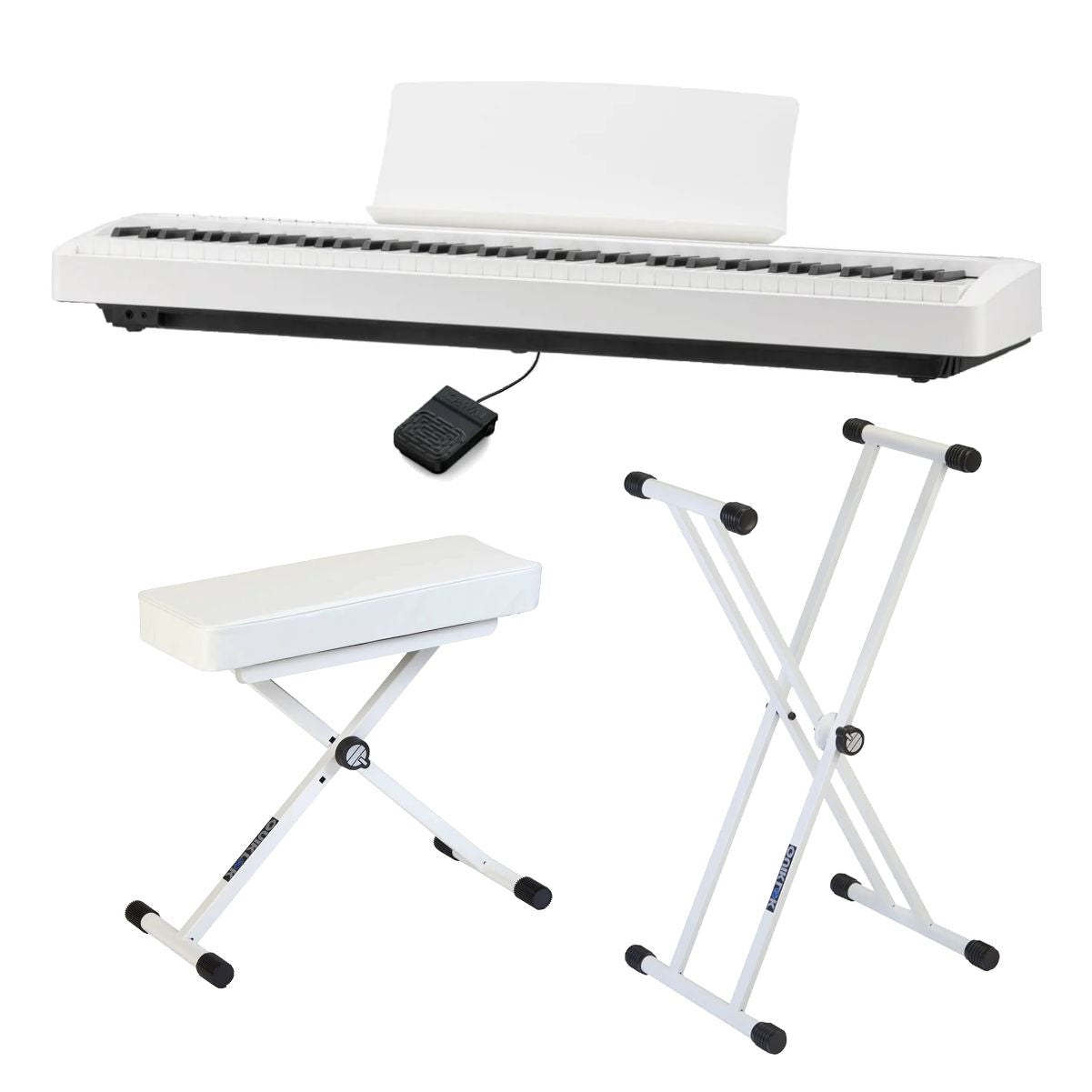 Kawai ES120 Portable Digital Piano; White Stand & Bench Bundle