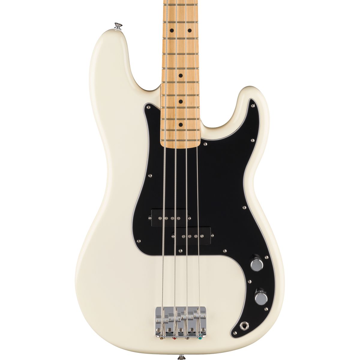 Fender Standard Precision Bass; Maple Fingerboard, Black Pickguard, Olympic White | With FREE Carry Bag