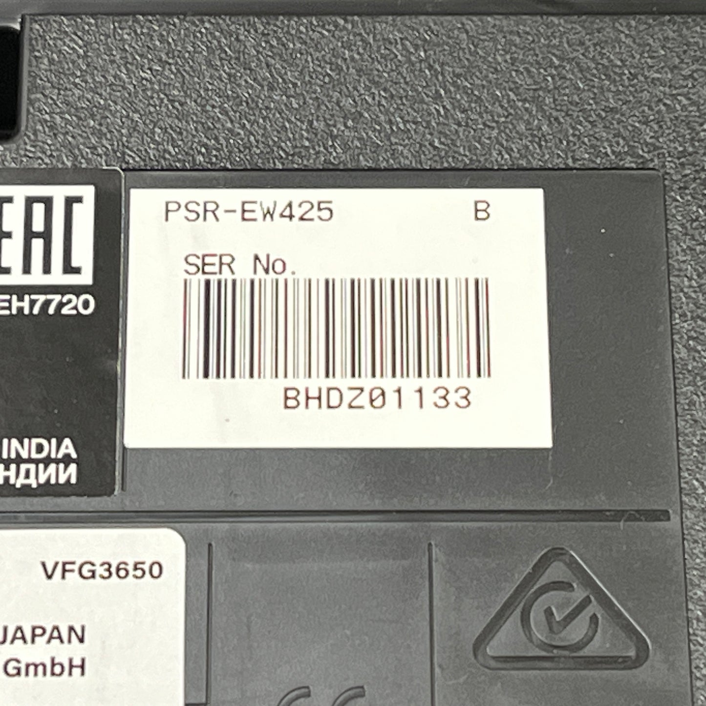 Yamaha PSR EW425 Keyboard; Serial No: BHDZ01133 | Second Hand