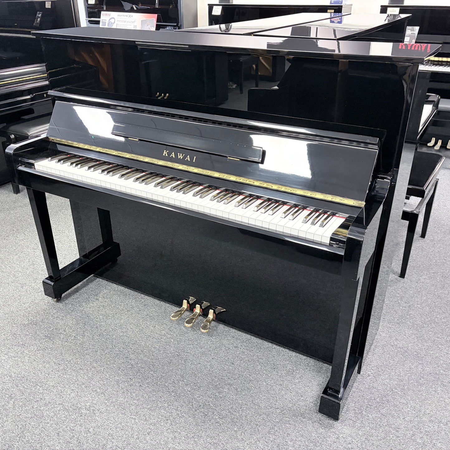 Kawai BS1A Upright Piano in Polished Ebony: Serial No: 2040457 | Second Hand