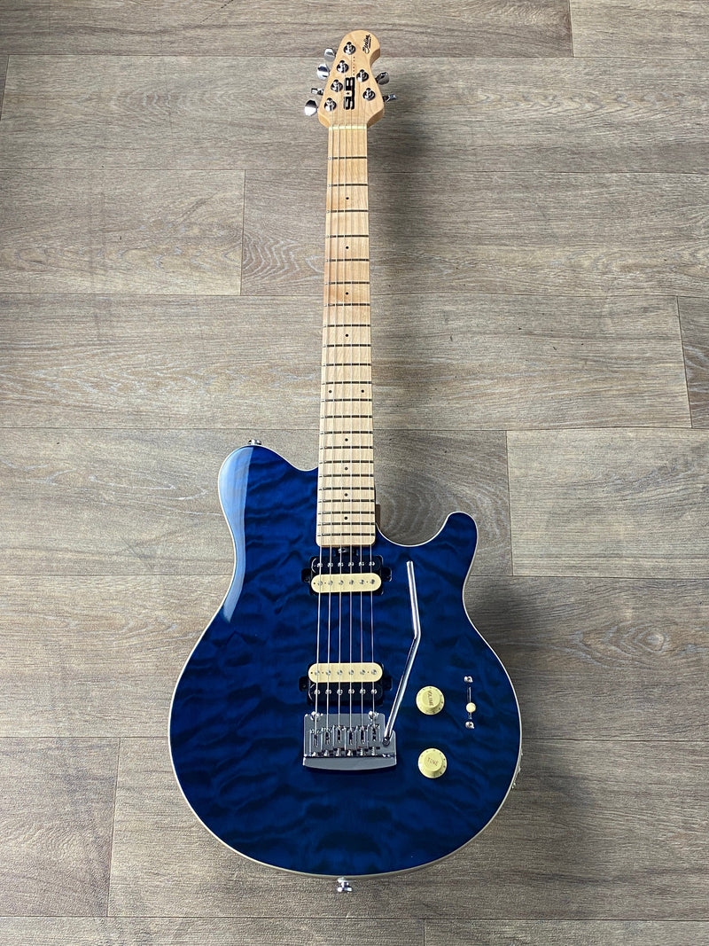 Second Hand Music Man Sub Axis Flame Maple Top Neptune Blue Guitar