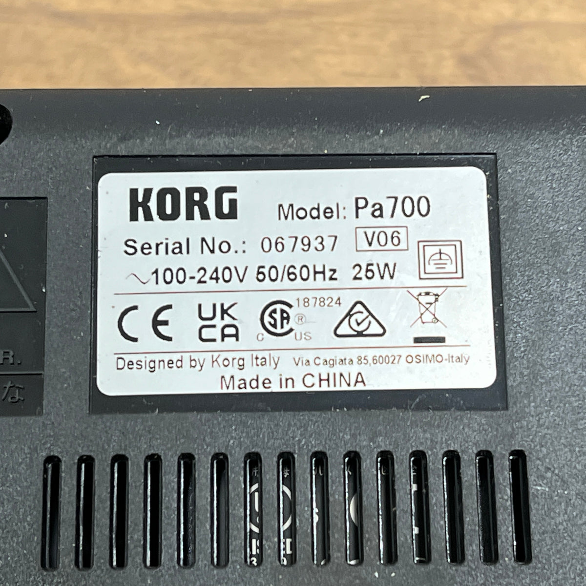 Korg PA700 Keyboard; Serial No: 67937 | Second Hand
