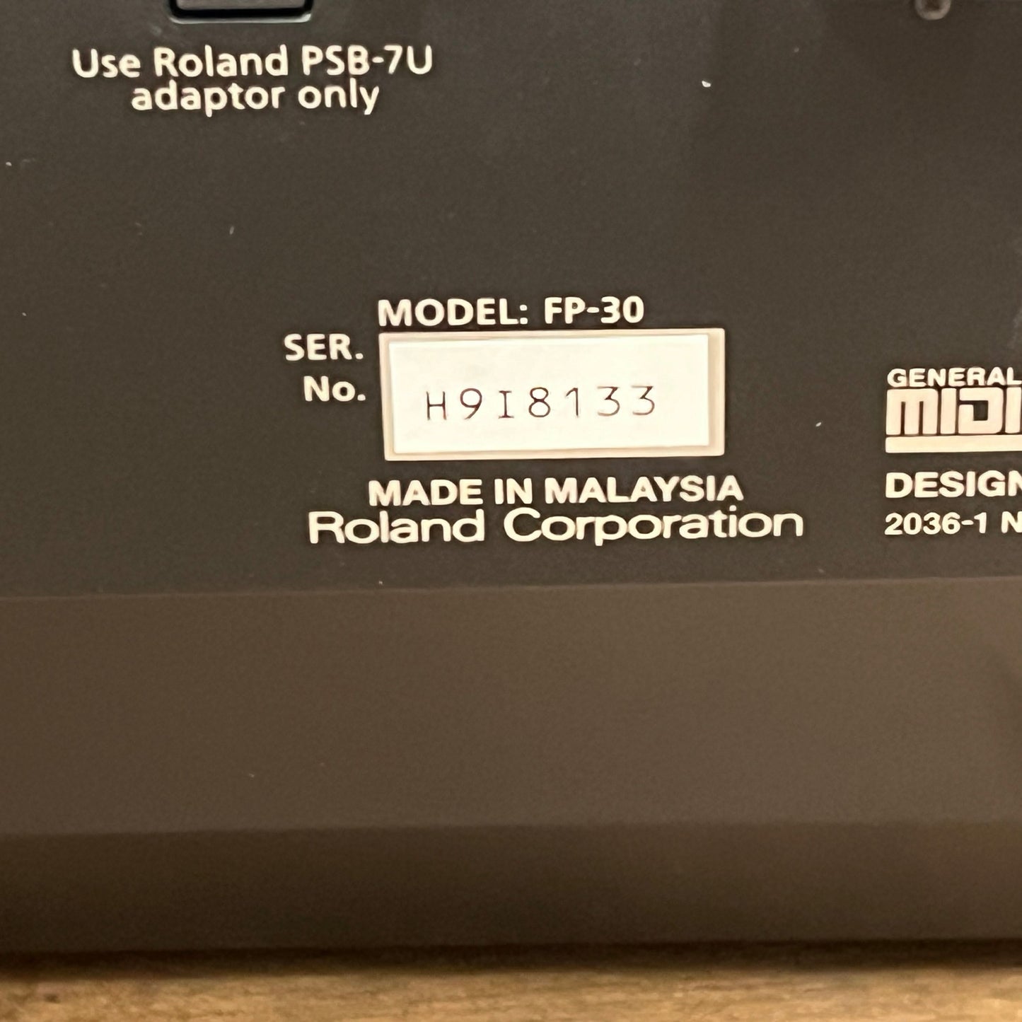 Roland FP30 Black Portable Digital Piano; Serial No: H9I8133 | Second Hand