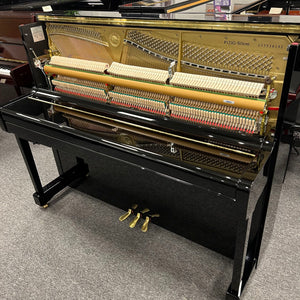 Second Hand Yamaha P121G Silent Upright Piano in Polished Black: Serial No: J33336412