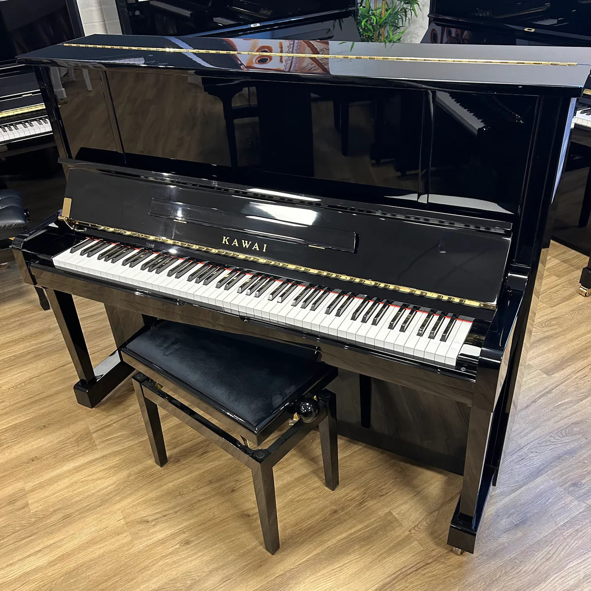 Kawai BS2N Upright Piano oin Polished Black Serial No: 2130158 | RECONDITIONED AS NEW