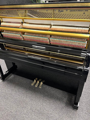 Second Hand Boston UP126 II Upright Piano; Polished Ebony with Matching Stool: Serial No: 158721