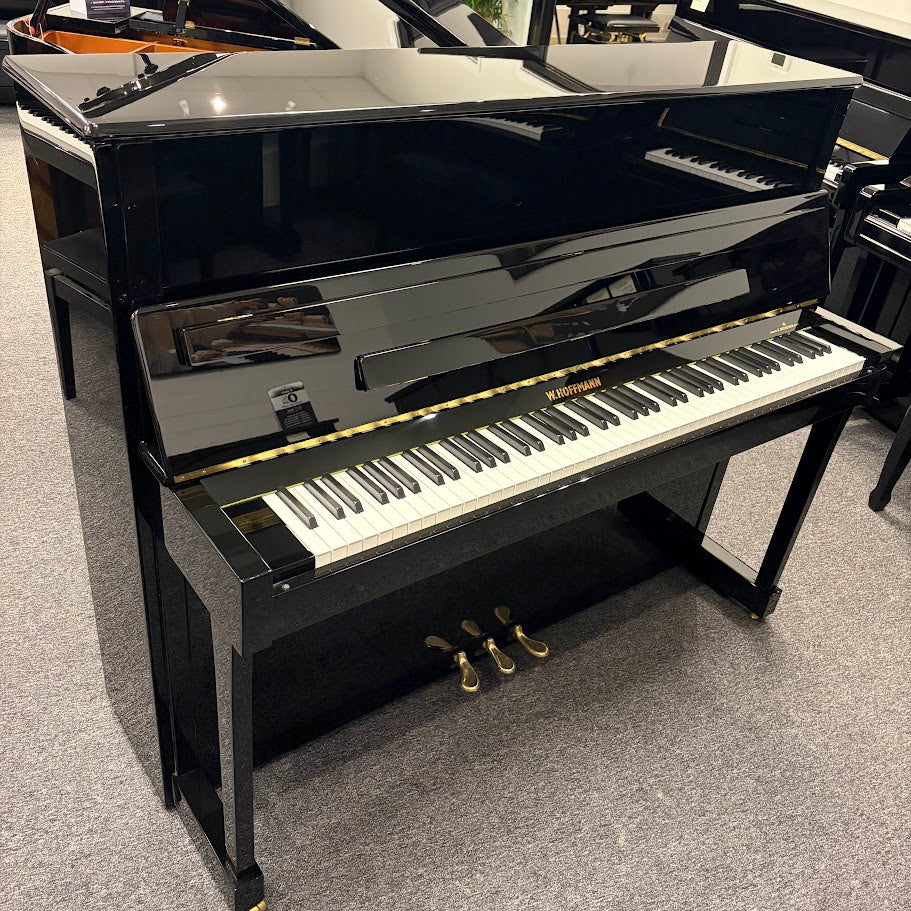 W Hoffmann T122 Upright Piano; Polished Ebony: Serial No: 167056| Second Hand