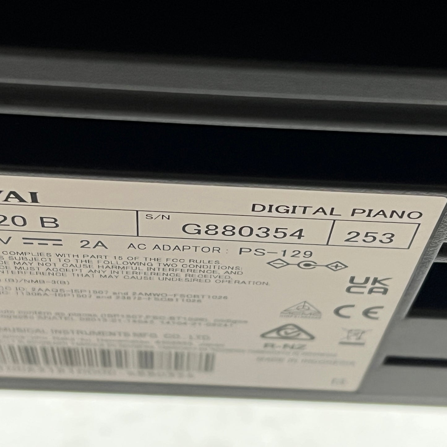 Kawai ES120 Portable Piano Black, Inc Stand & Triple Pedal Unit; Serial No: G880354 | Second Hand