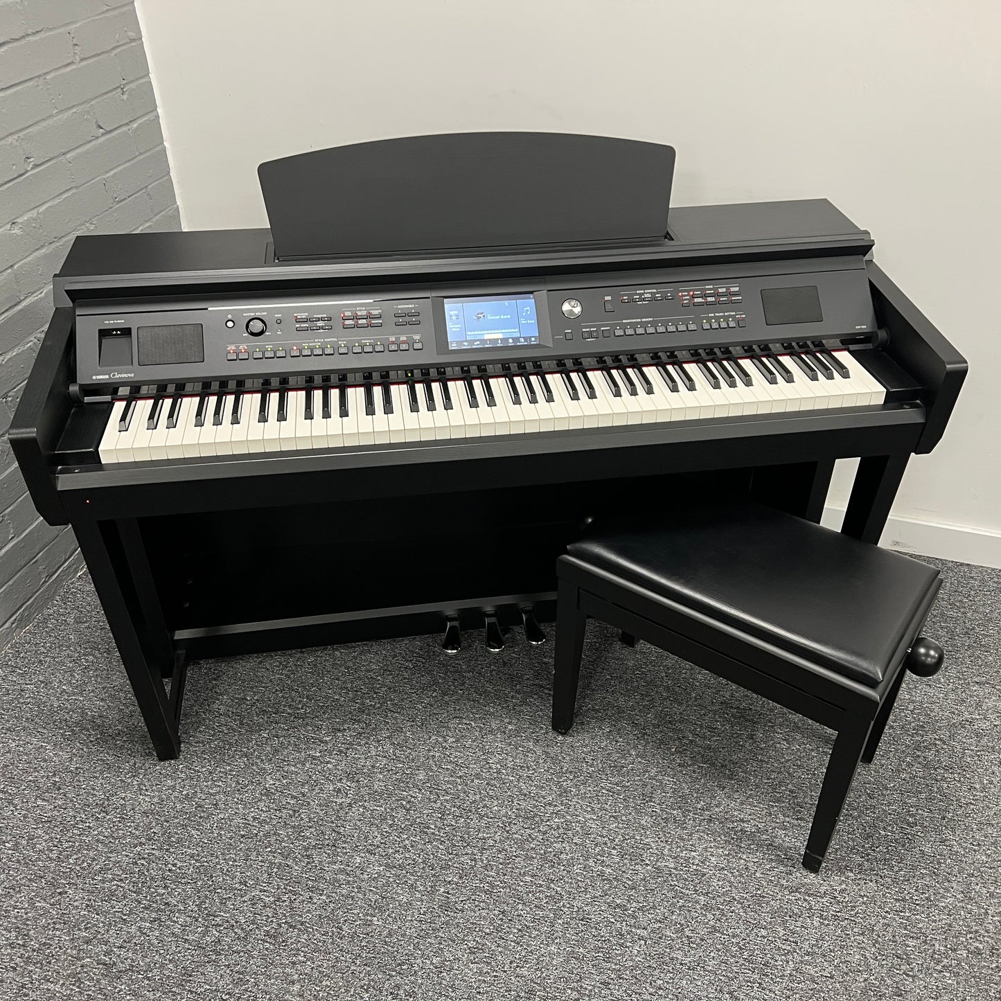 Yamaha CVP605B Digital Piano Black With Matching Stool; Serial No: BCUO01006 | Second Hand
