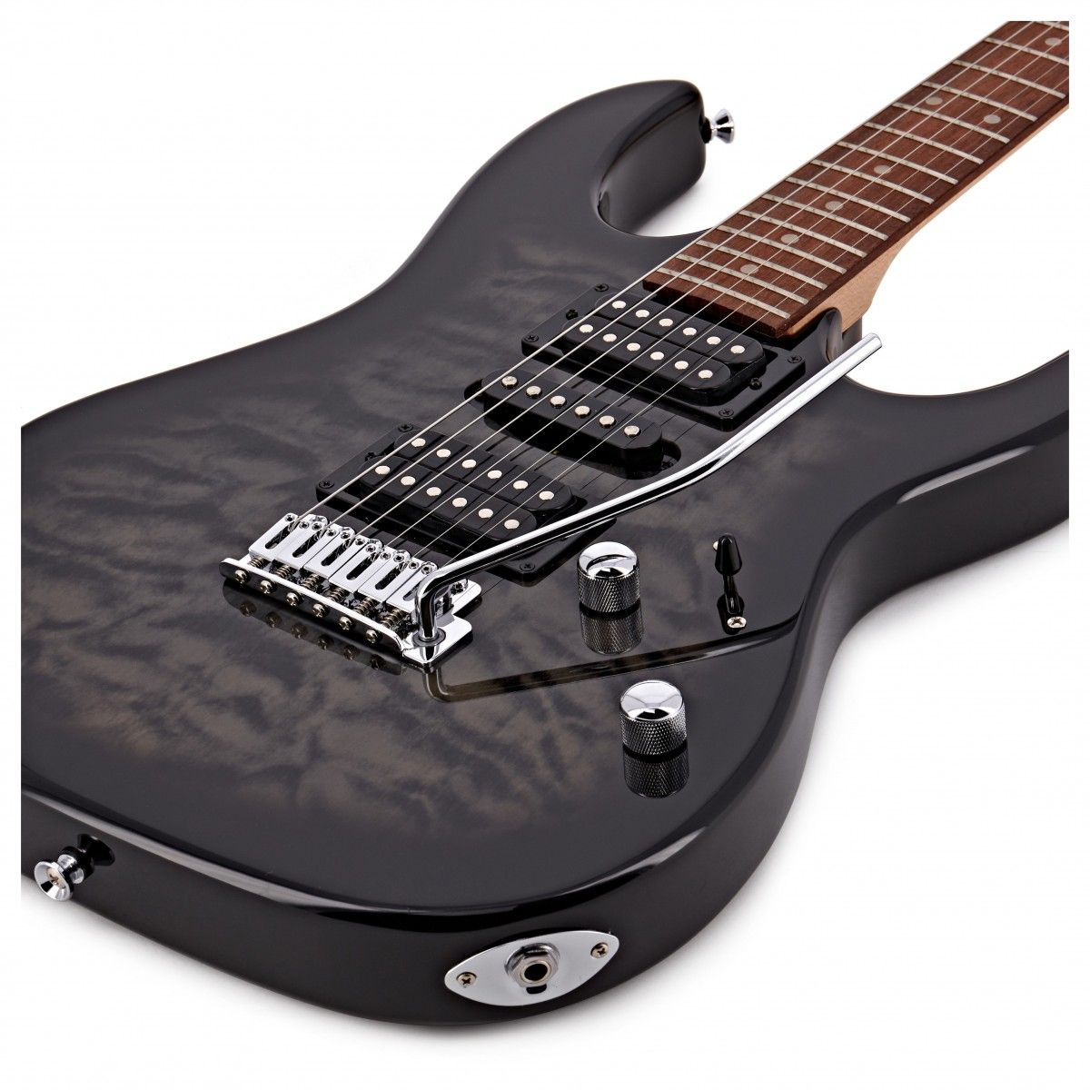 Ibanez GRX70QA Electric Guitar Kit | Transparent Black Burst