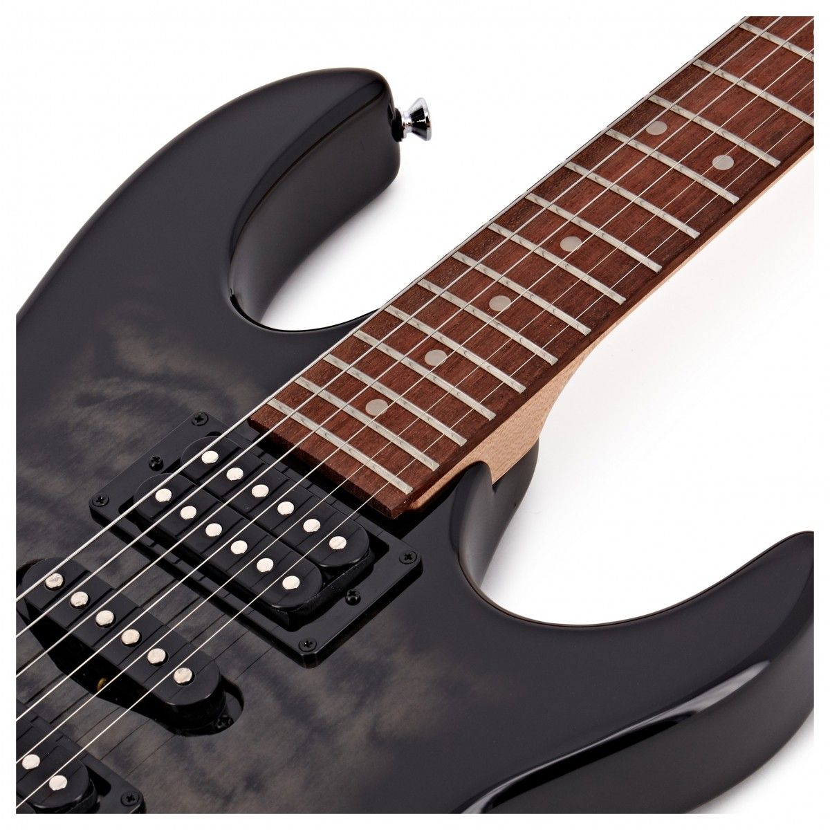 Ibanez GRX70QA Electric Guitar Kit | Transparent Black Burst
