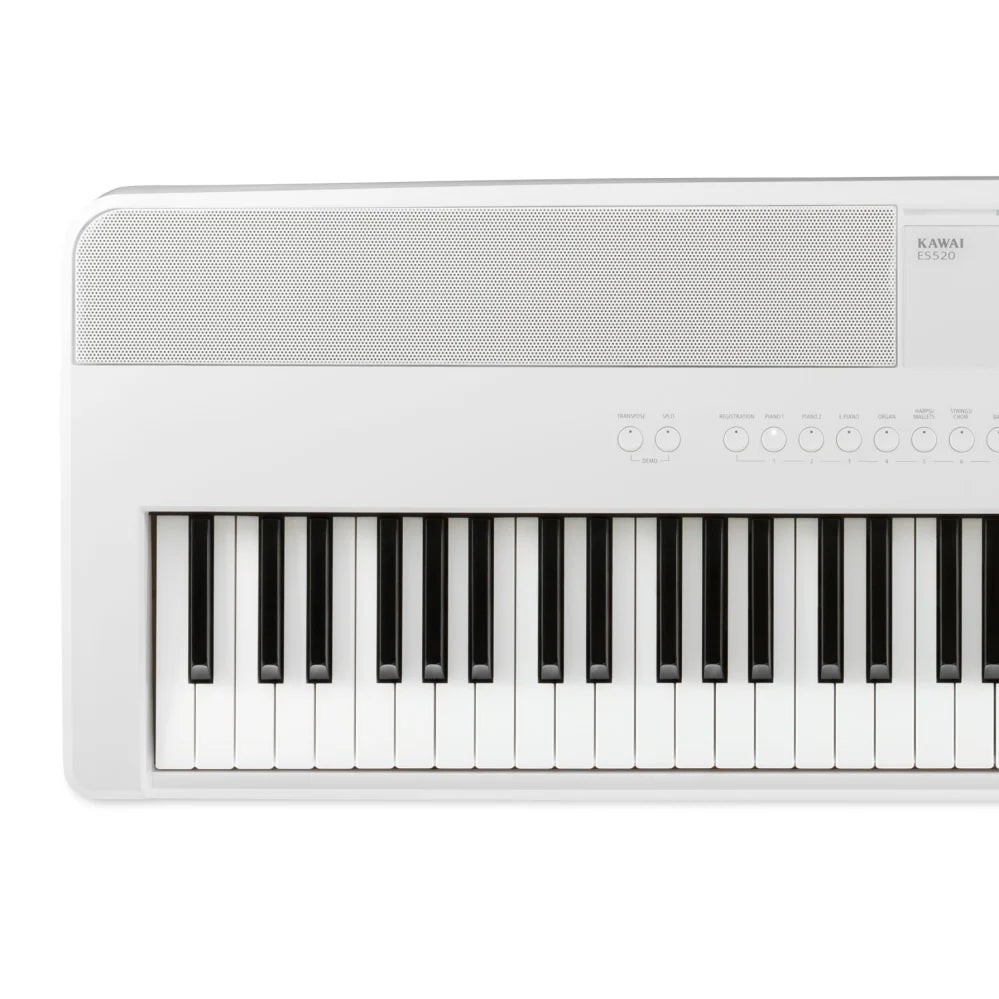 Kawai ES520 Portable Digital Piano; White Stand & Bench Bundle