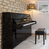 Kawai K15E Upright Piano; Polished Ebony