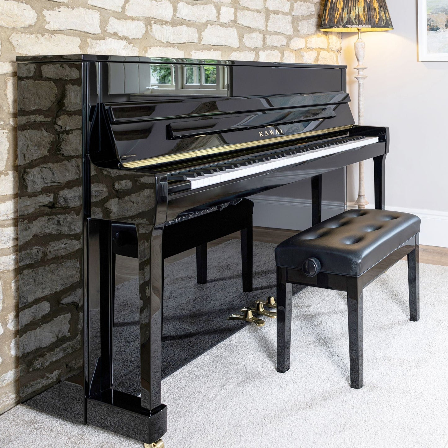 Kawai K300 AURES 2 Hybrid Upright Piano; Polished Ebony | £500 Cashback Offer