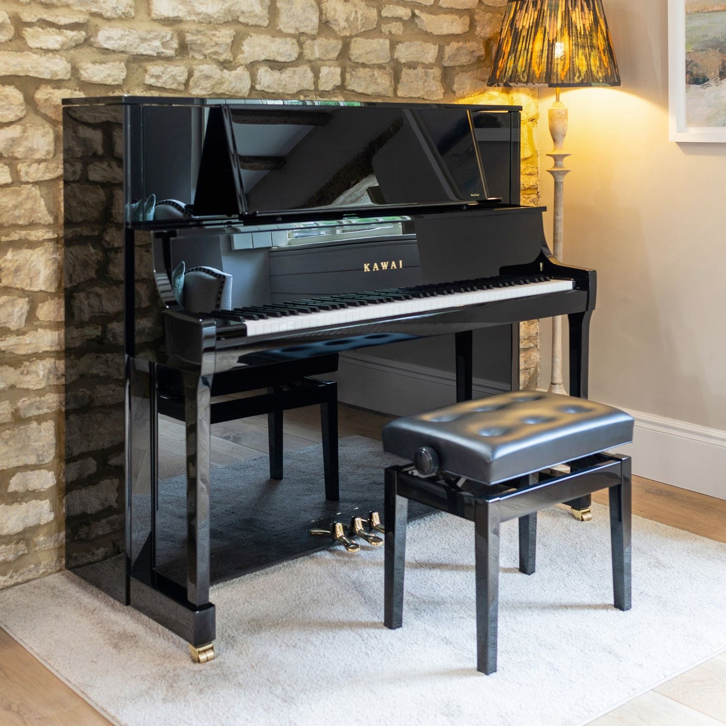Kawai K800-AS Upright Piano; Polished Ebony