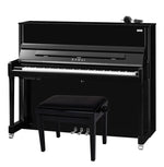 Kawai K200 ATX4 Anytime Silent Upright Piano; Polished Ebony & Silver Fittings