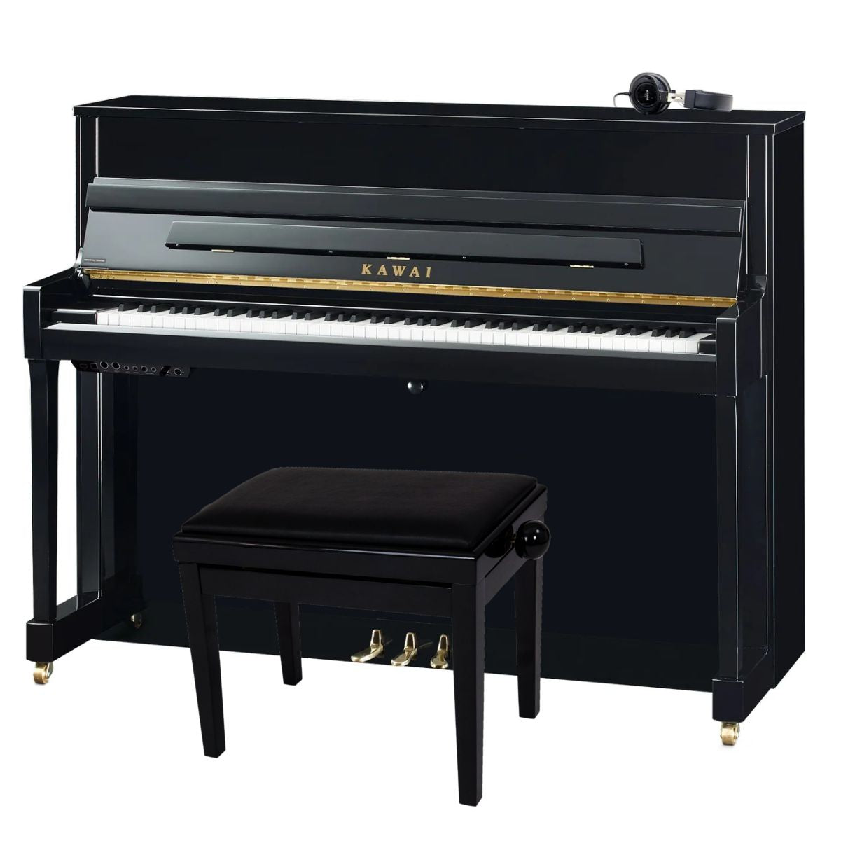 Kawai K200 ATX4 Anytime Silent Upright Piano; Polished Ebony | £500 Cashback Offer