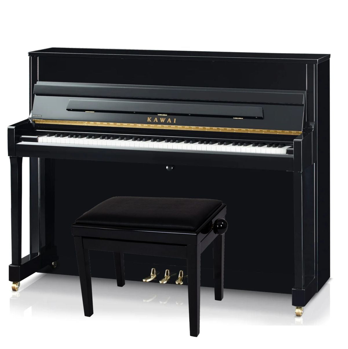 Kawai K200 Upright Piano; Polished Ebony | £500 Cashback Offer