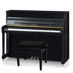 Kawai K200 Upright Piano; Polished Ebony